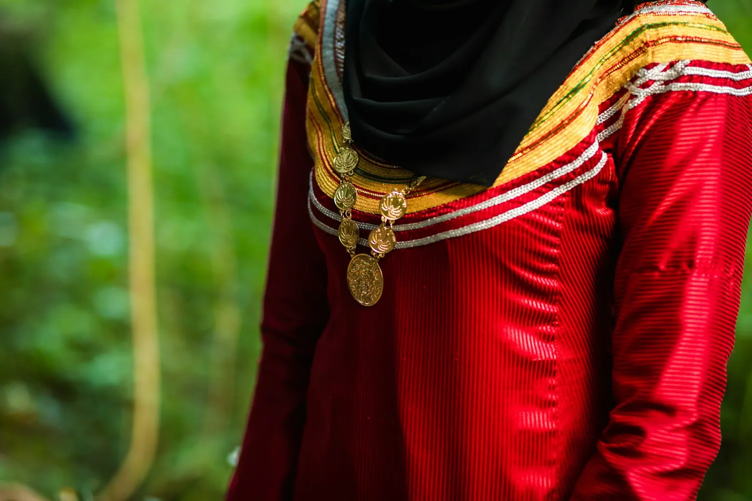 Velvet Kurung Crimson
